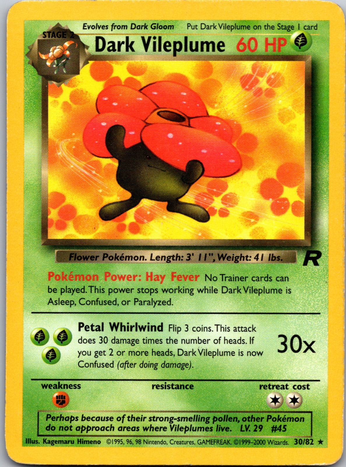 2000 Team Rocket 30/82 Dark Vileplume (30) LP Y95