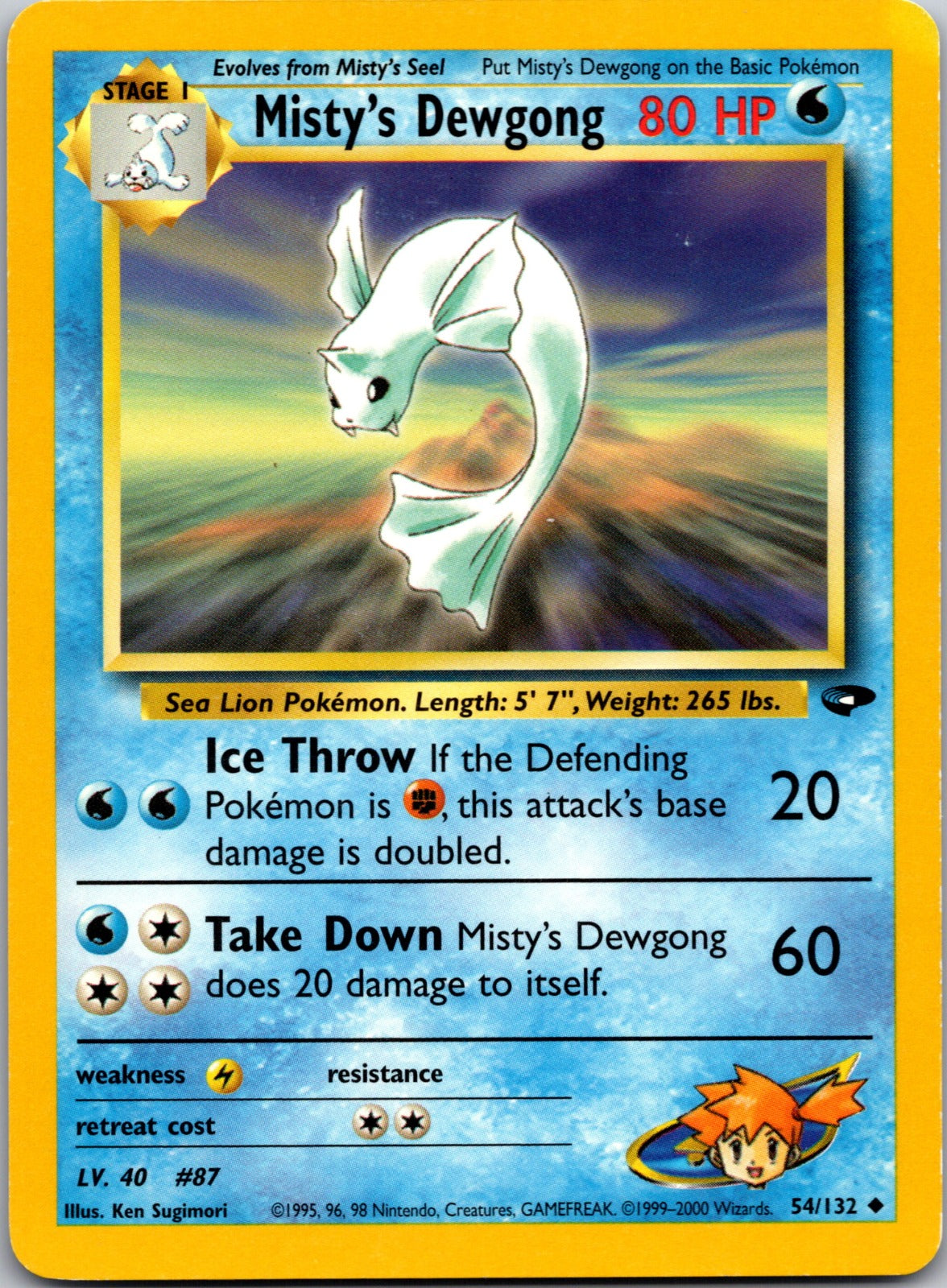 2000 Gym Challenge 054/132 Misty's Dewgong LP Y90