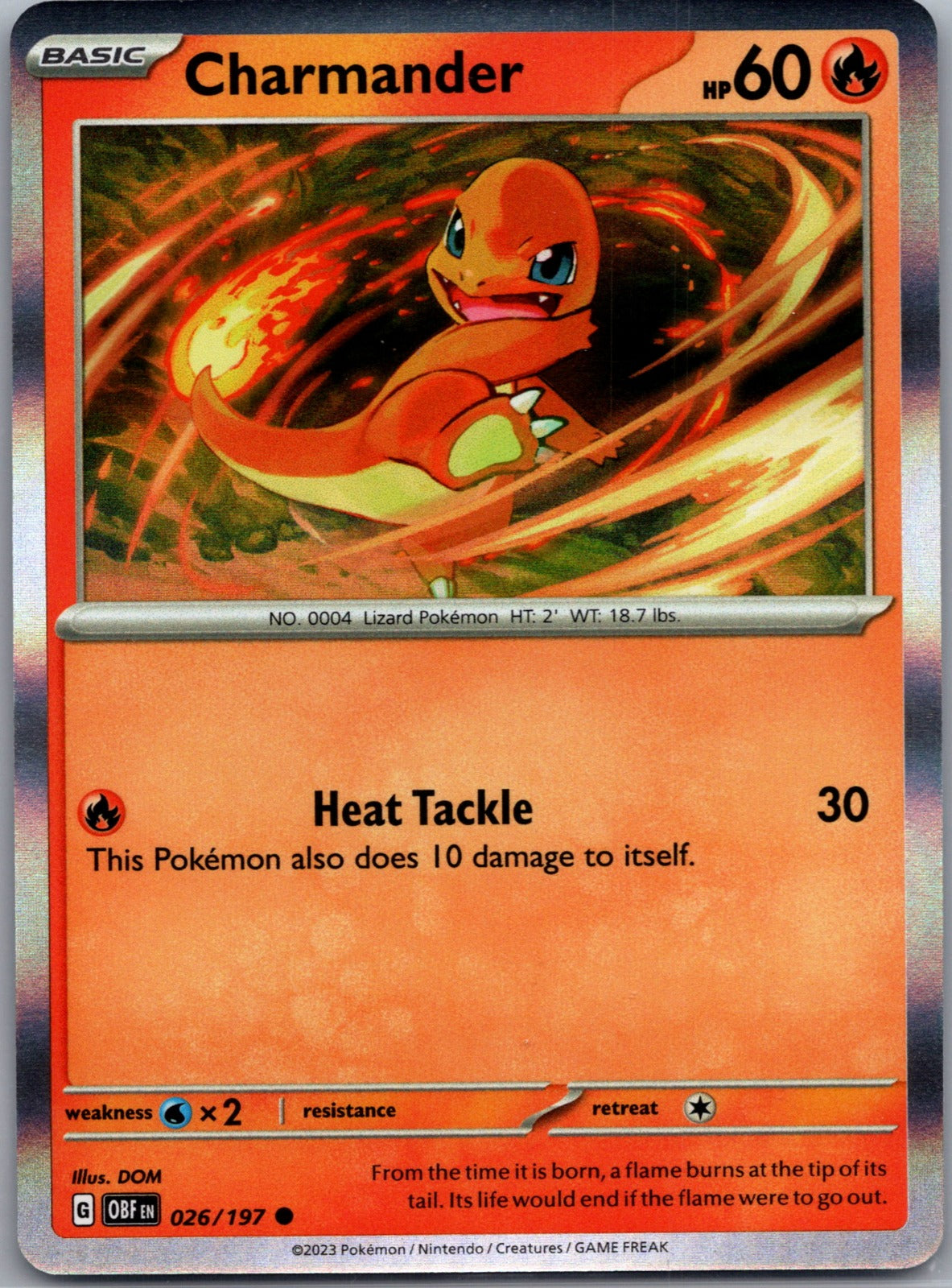 2023 SV03: Obsidian Flames 026/197 Charmander (Holo) NM G10