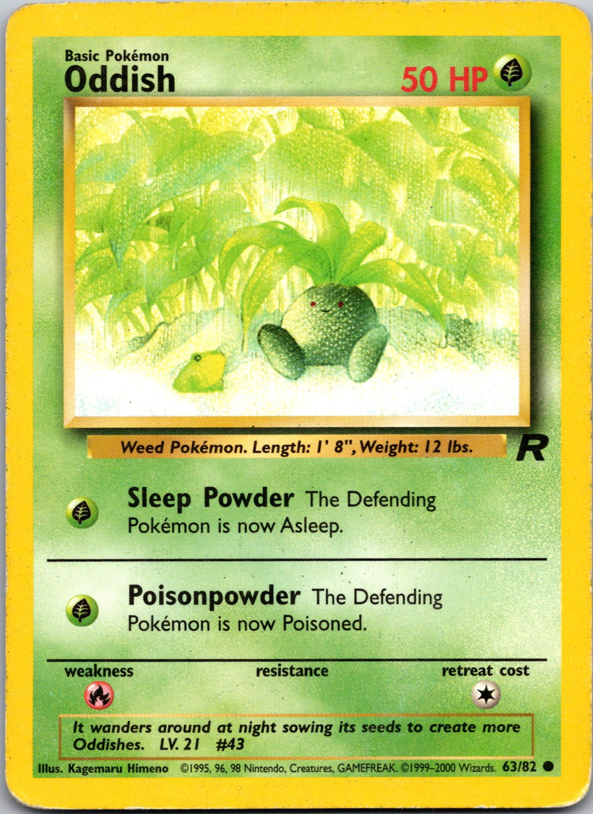 2000 Team Rocket 63/82 Oddish MP Y64