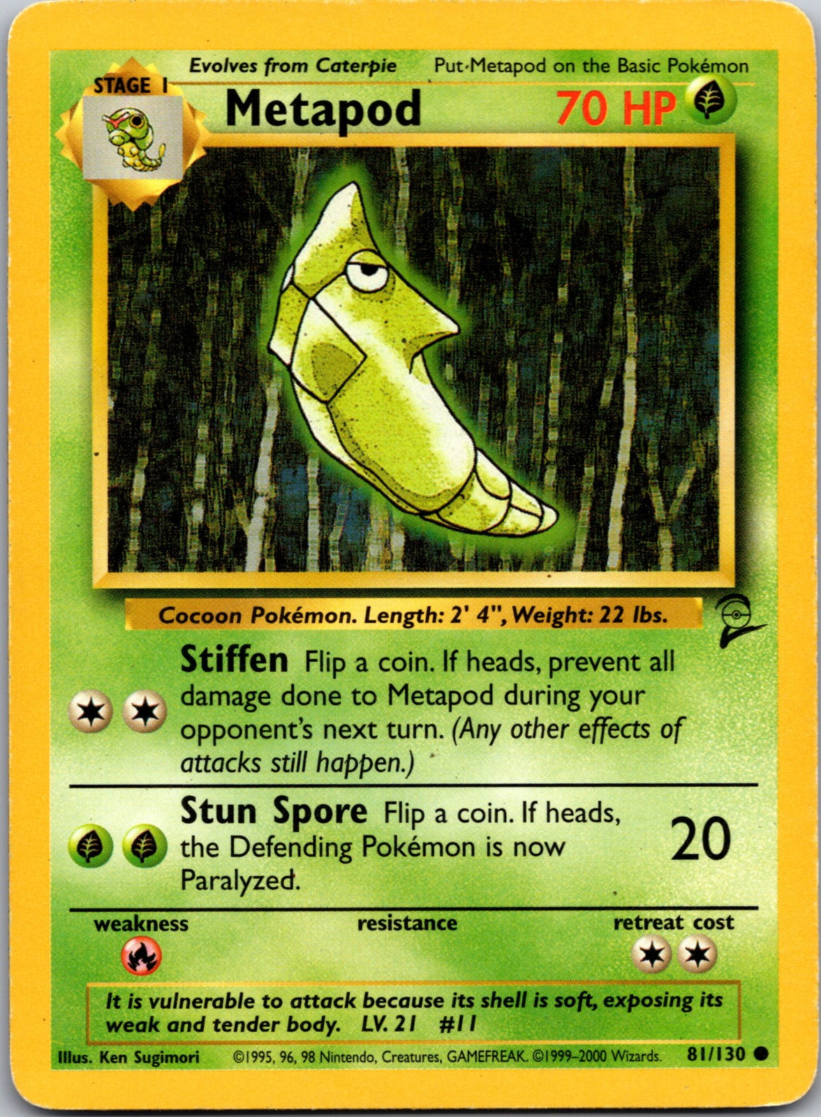 2000 Base Set 2 Metapod MP F309