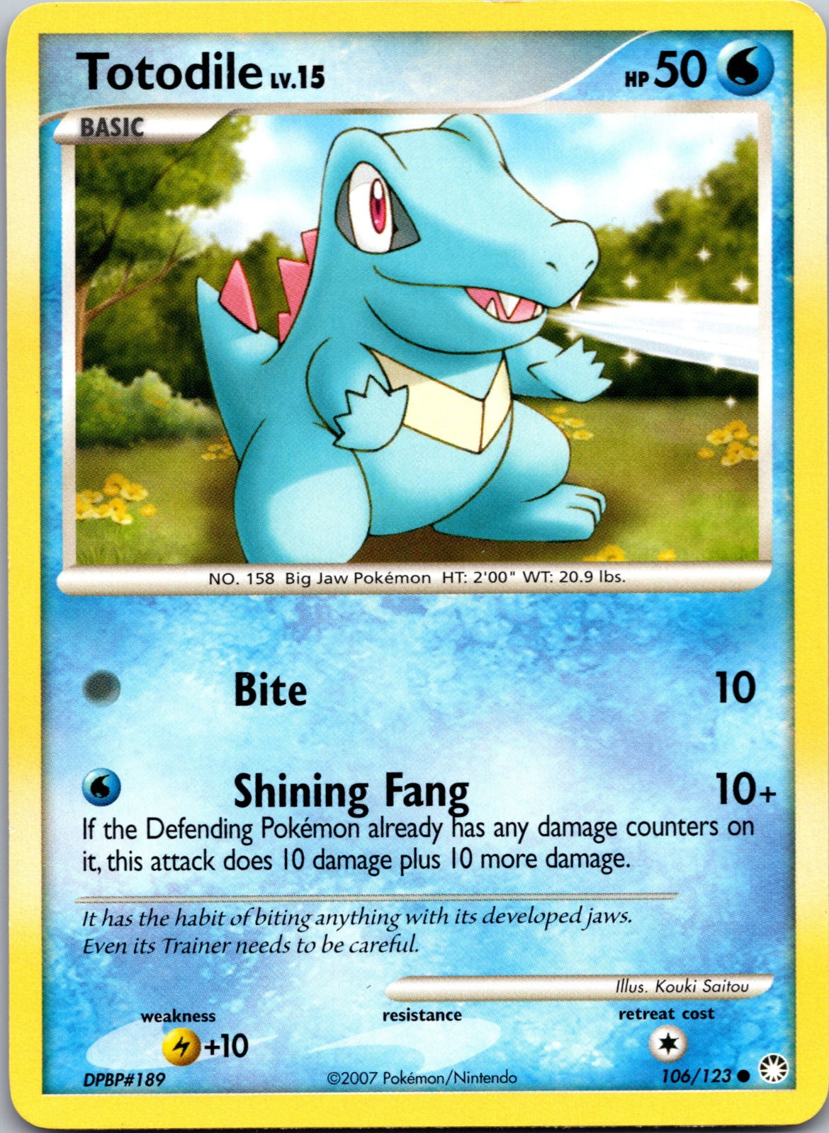 2007 Mysterious Treasures 106/123 Totodile LP C115