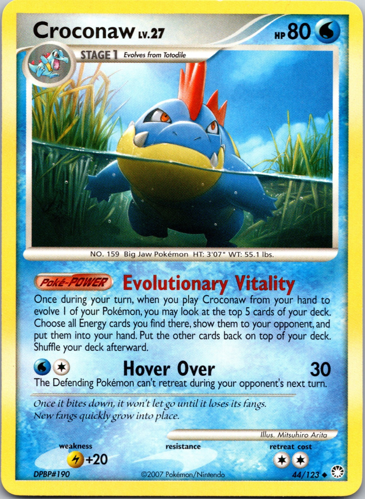 2007 Mysterious Treasures 44/123 Croconaw LP E250