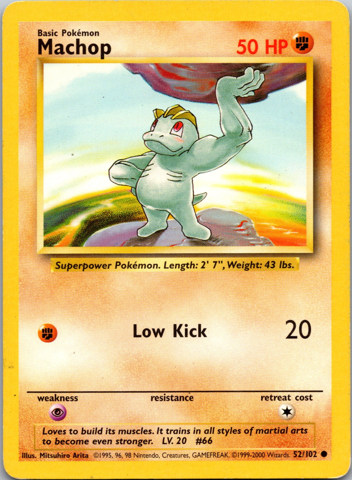 2000 Base Set 052/102 Machop LP Y88