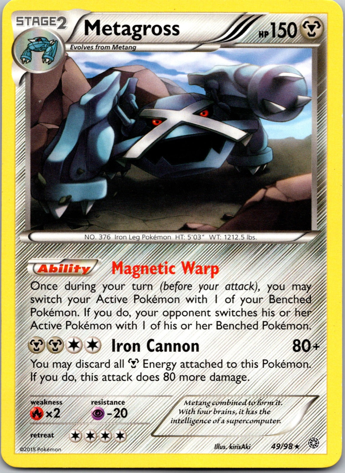 2015 XY - Ancient Origins 49/98 Metagross (49) LP E75