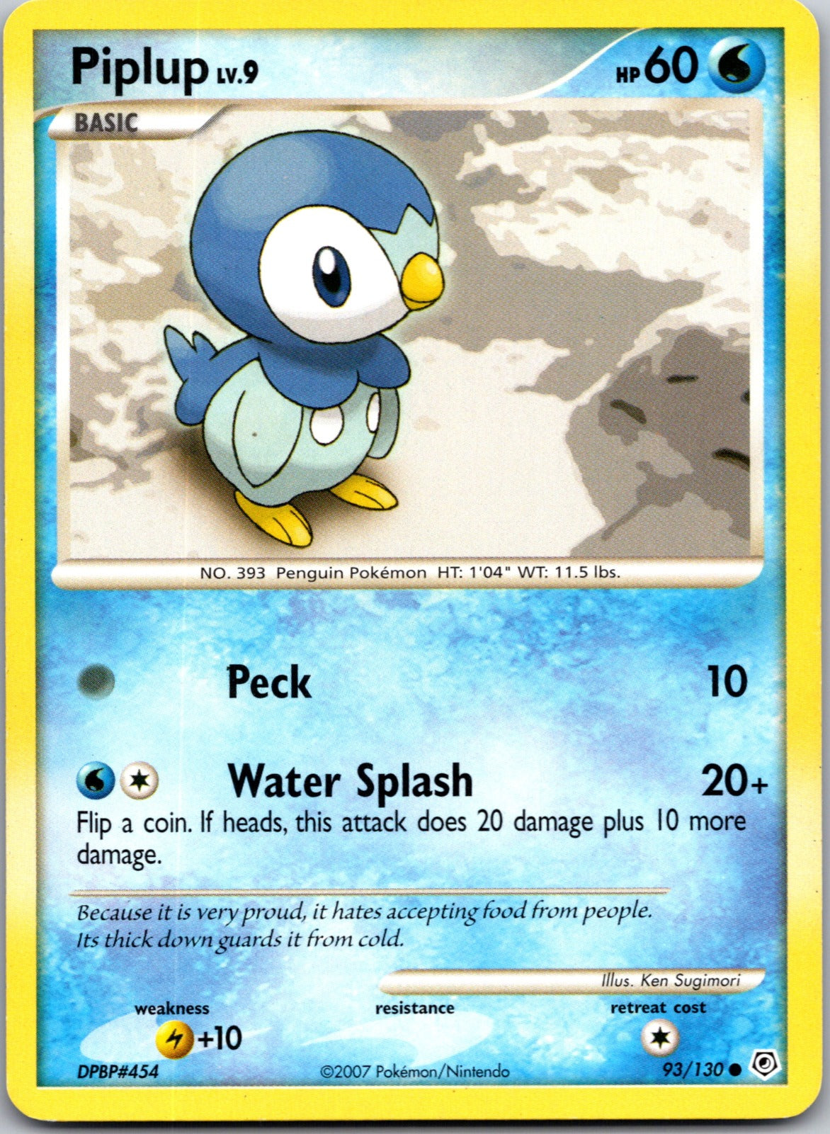 2007 Diamond and Pearl 93/130 Piplup LP D157