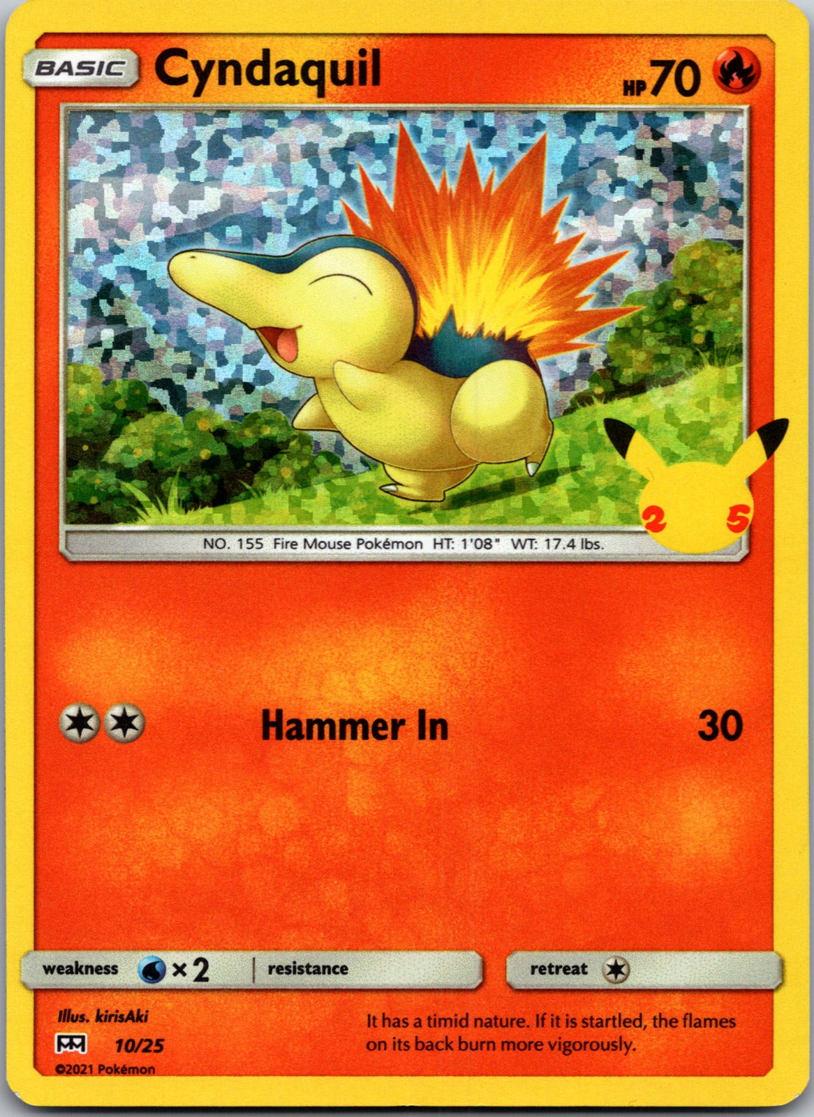 2021 McDonald's 25th Anniversary Promo 010/025 Cyndaquil (Holo) NM X317