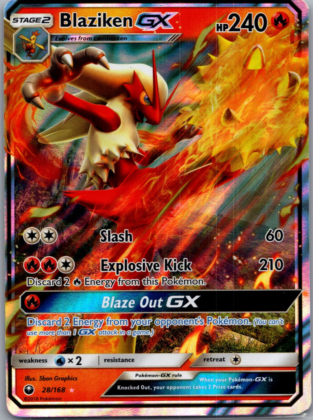 2018 SM - Celestial Storm 28/168 Blaziken GX LP S232