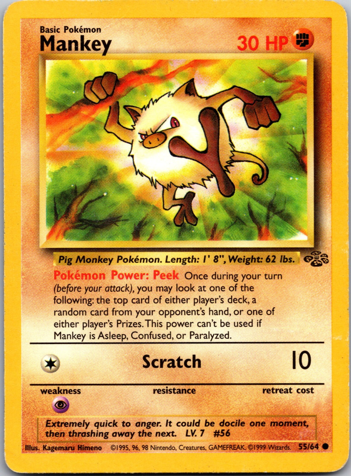 1999 Jungle 55/64 Mankey HP E111