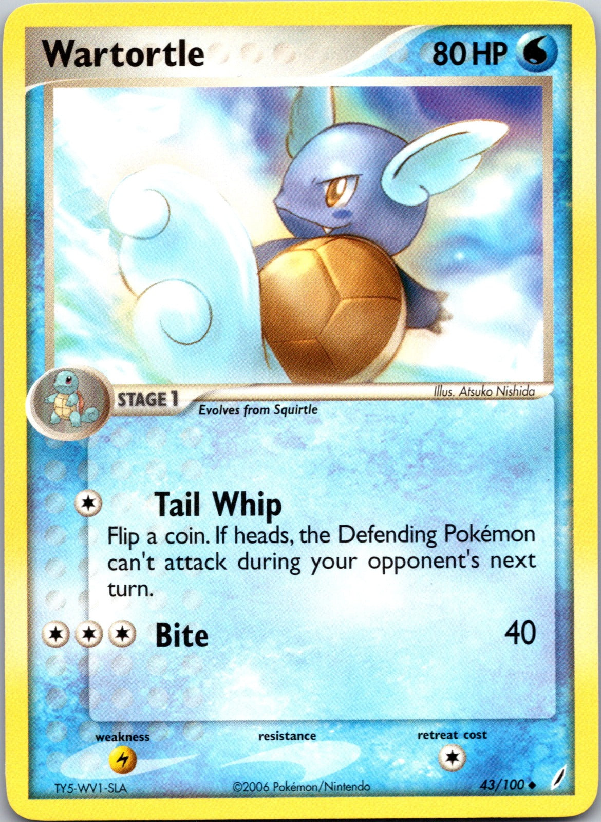 2006 Crystal Guardians 43/100 Wartortle HP B336