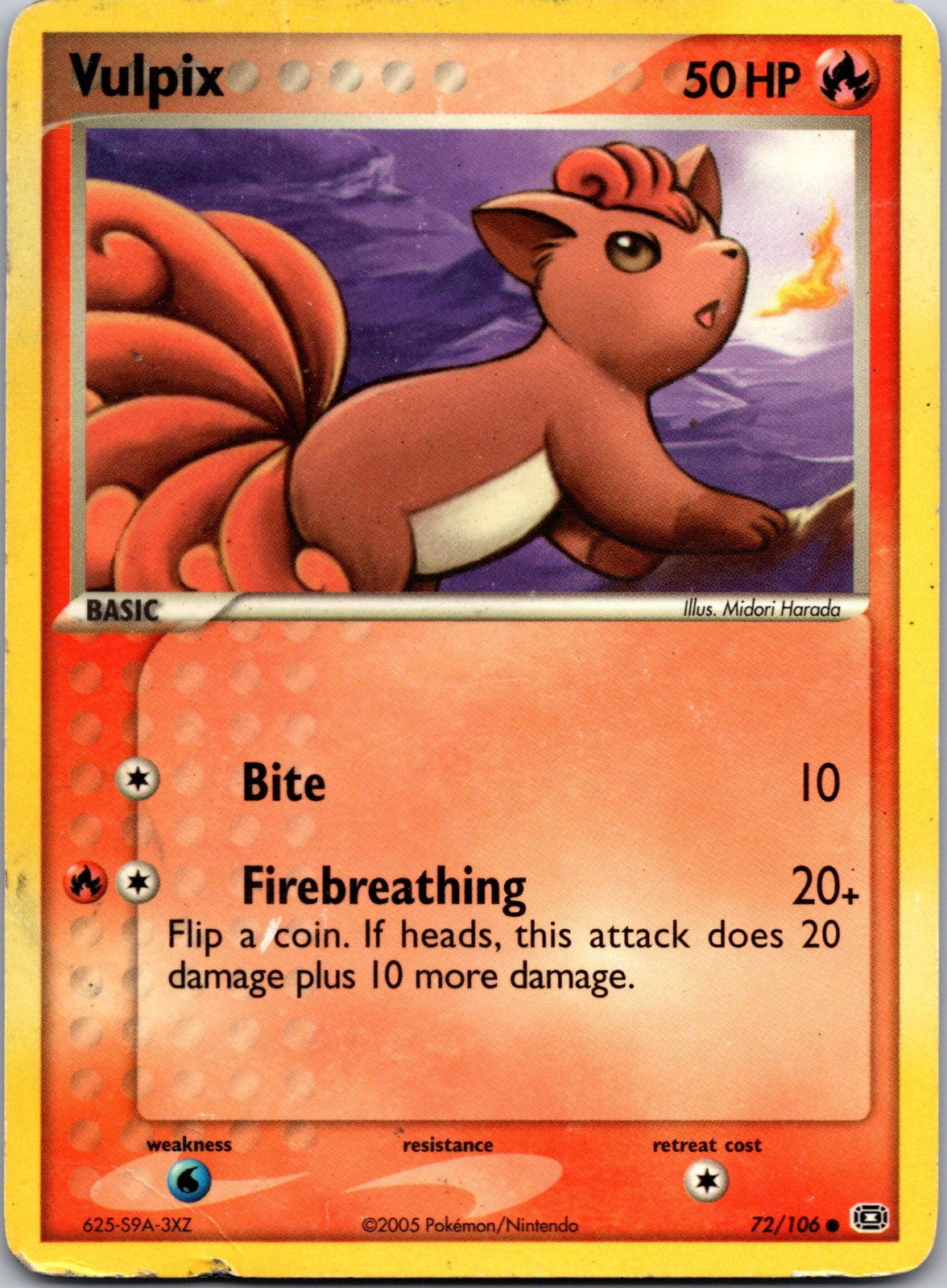 2005 Emerald 72/106 Vulpix LP A185