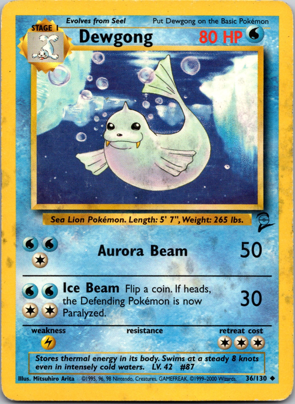 2000 Base Set 2 036/130 Dewgong HP X153