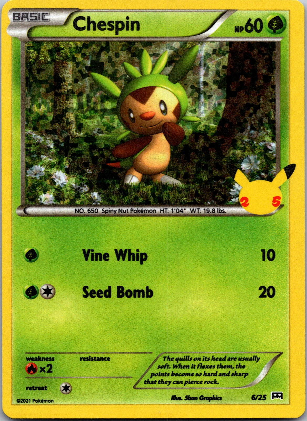 2021 McDonald's 25th Anniversary Promo 006/025 Chespin (Holo) NM X320