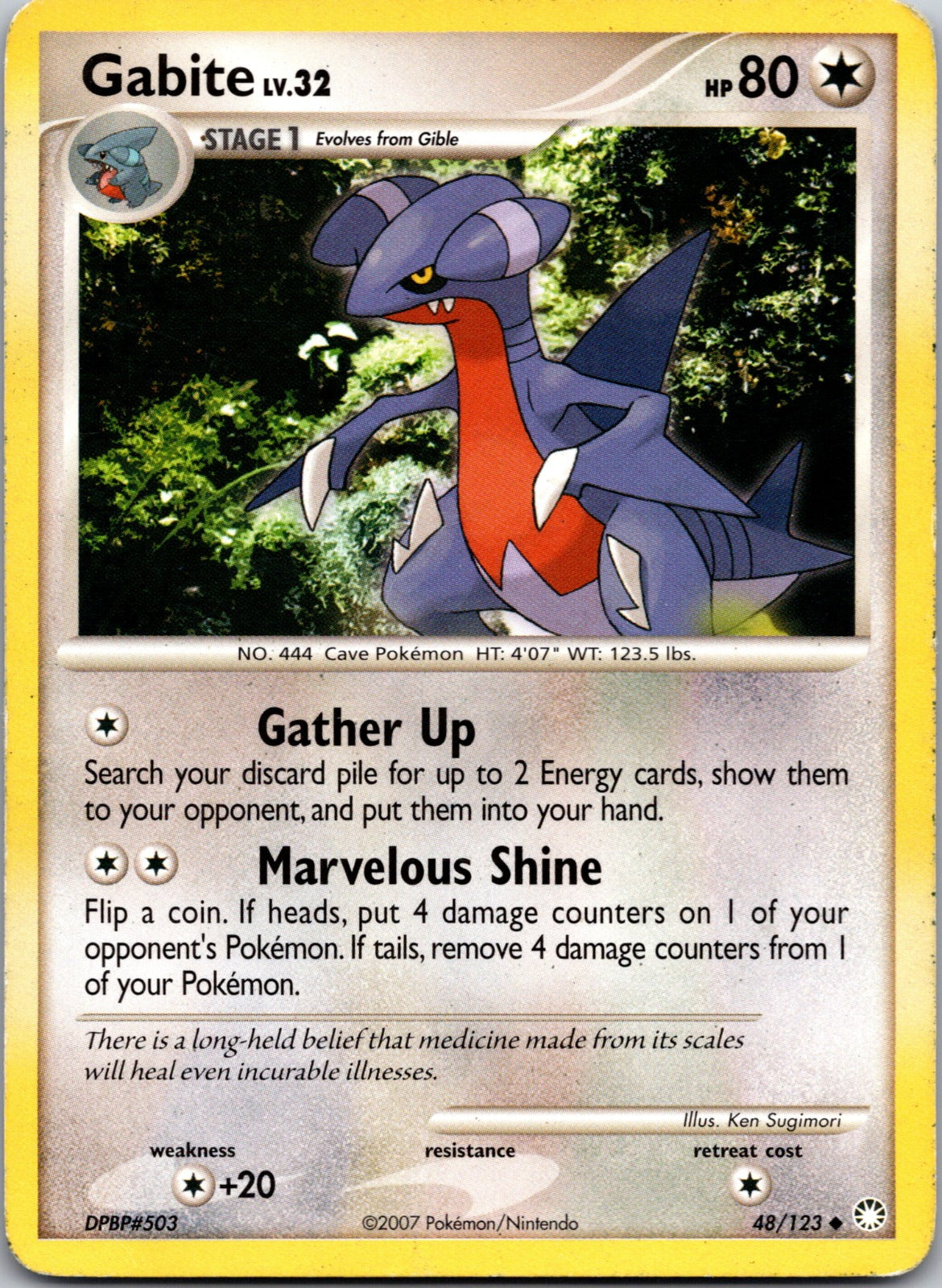 2007 Mysterious Treasures 048/123 Gabite LP Z37