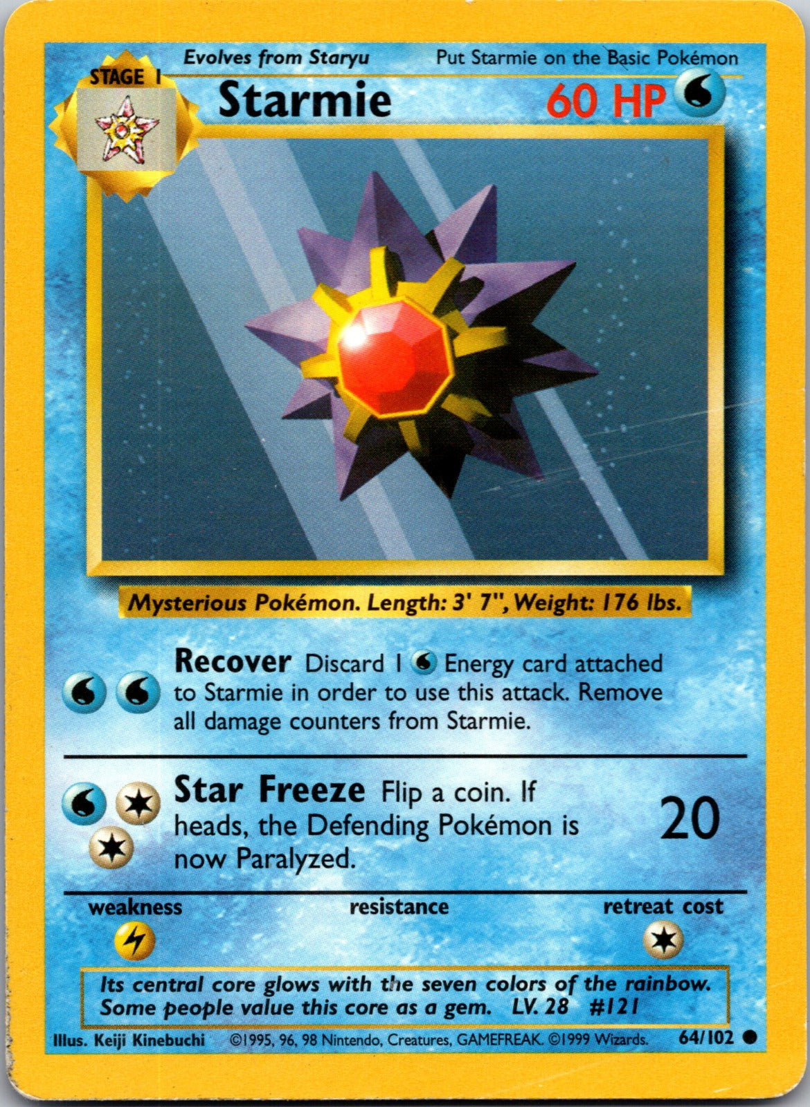 1999 Base Set 064/102 Starmie LP D60