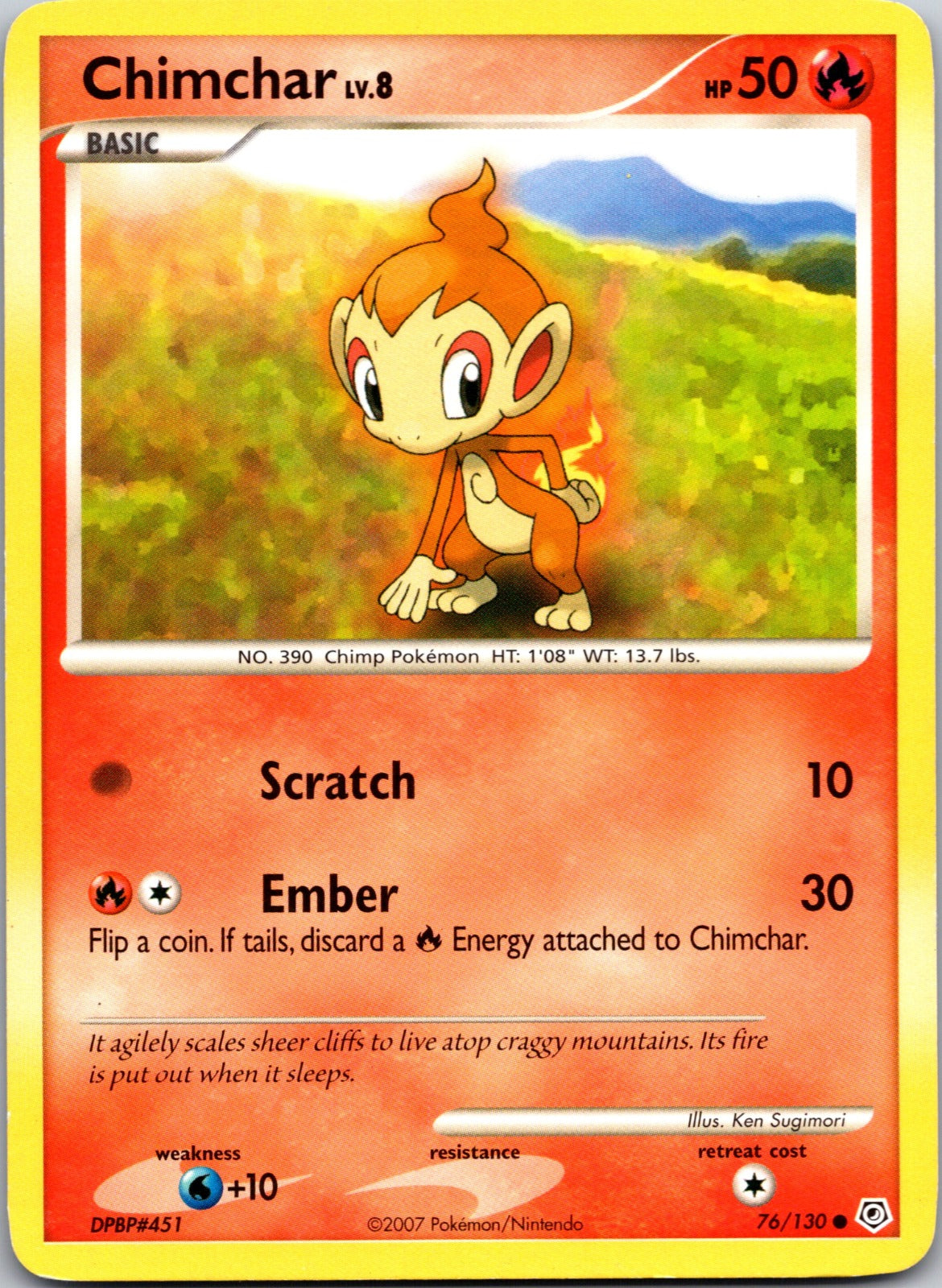 2007 Diamond and Pearl 76/130 Chimchar HP Z159