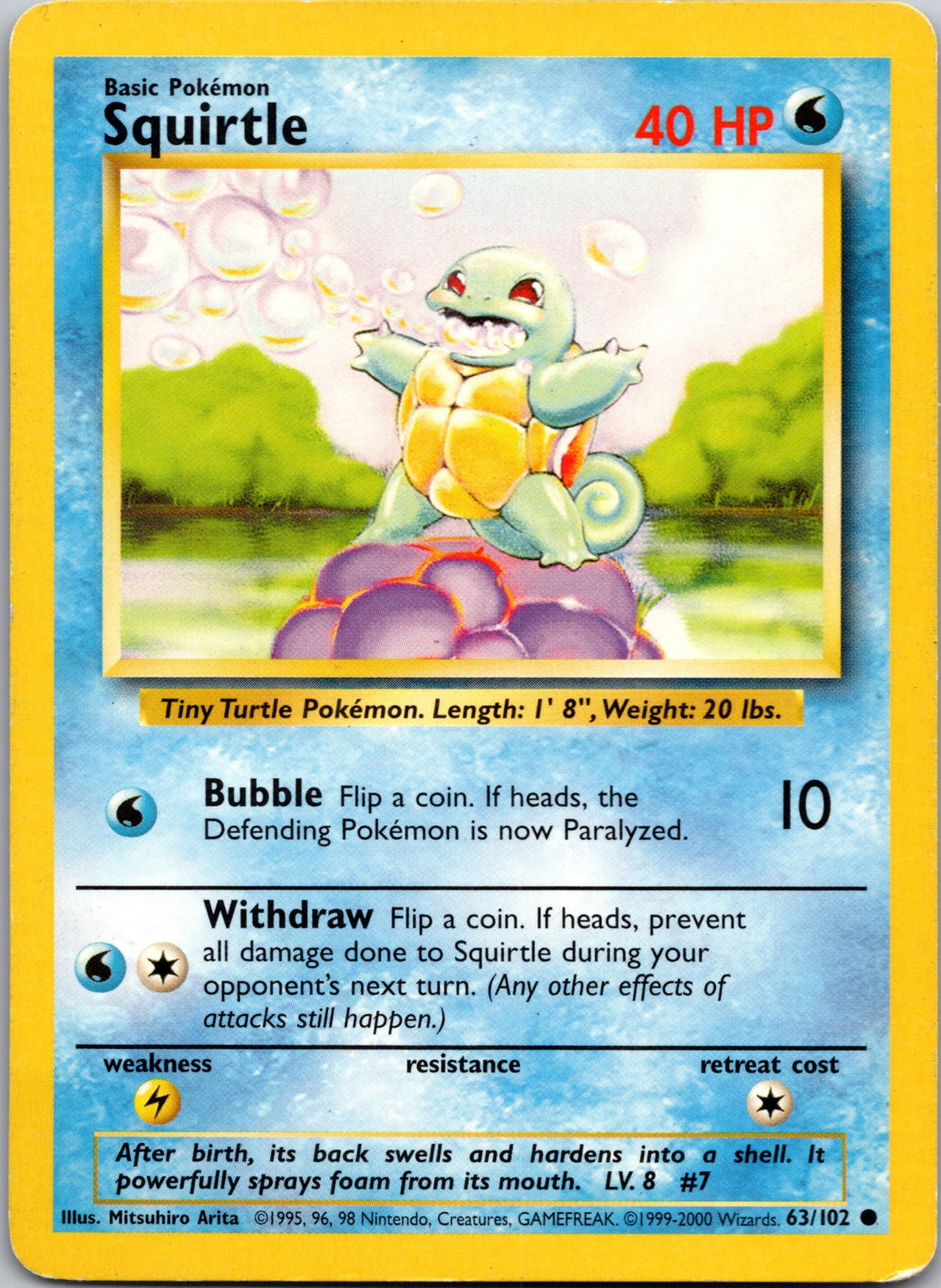 2000 Base Set 063/102 Squirtle LP Y69