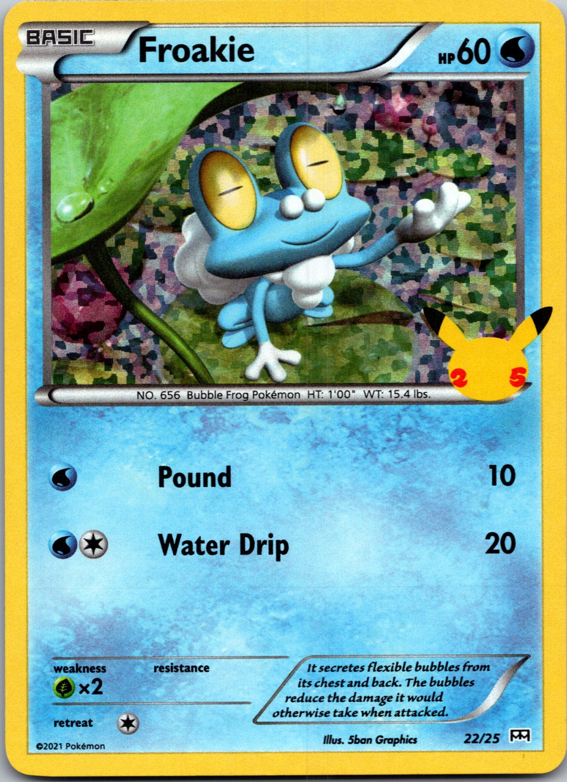 2021 McDonald's 25th Anniversary Promo 022/025 Froakie (Holo) NM X314