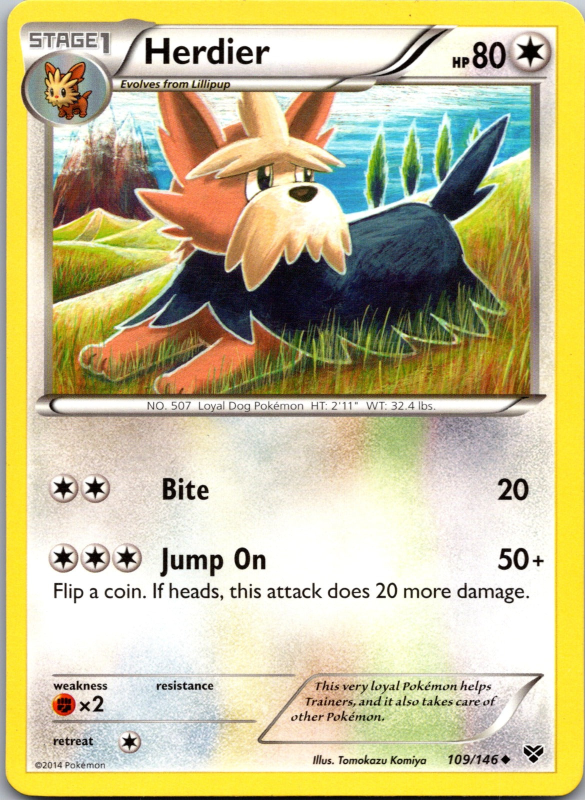 2014 XY Base Set 109/146 Herdier LP E152