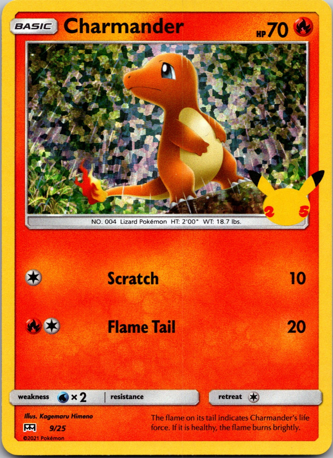 2021 McDonald's 25th Anniversary Promo 009/025 Charmander (Holo) NM X333