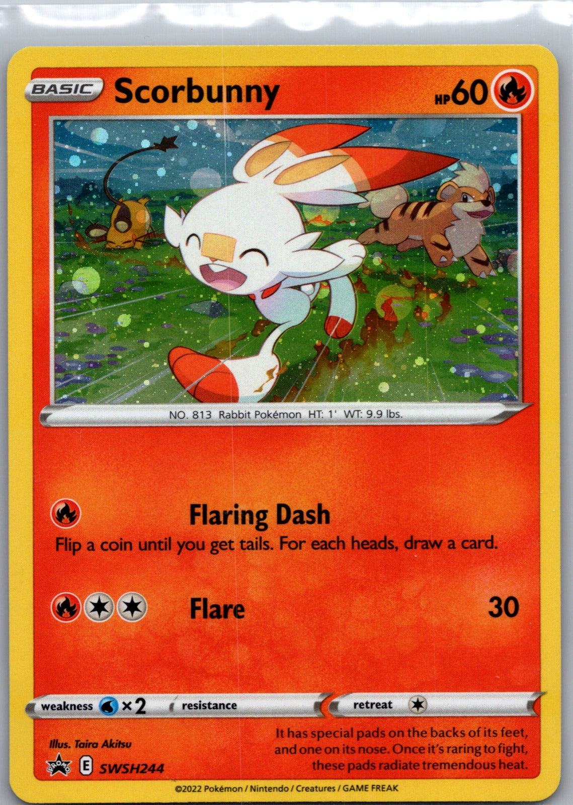 2022 SWSH: Sword and Shield Promo Cards SWSH244 Scorbunny (Cosmos Holo) NM G28