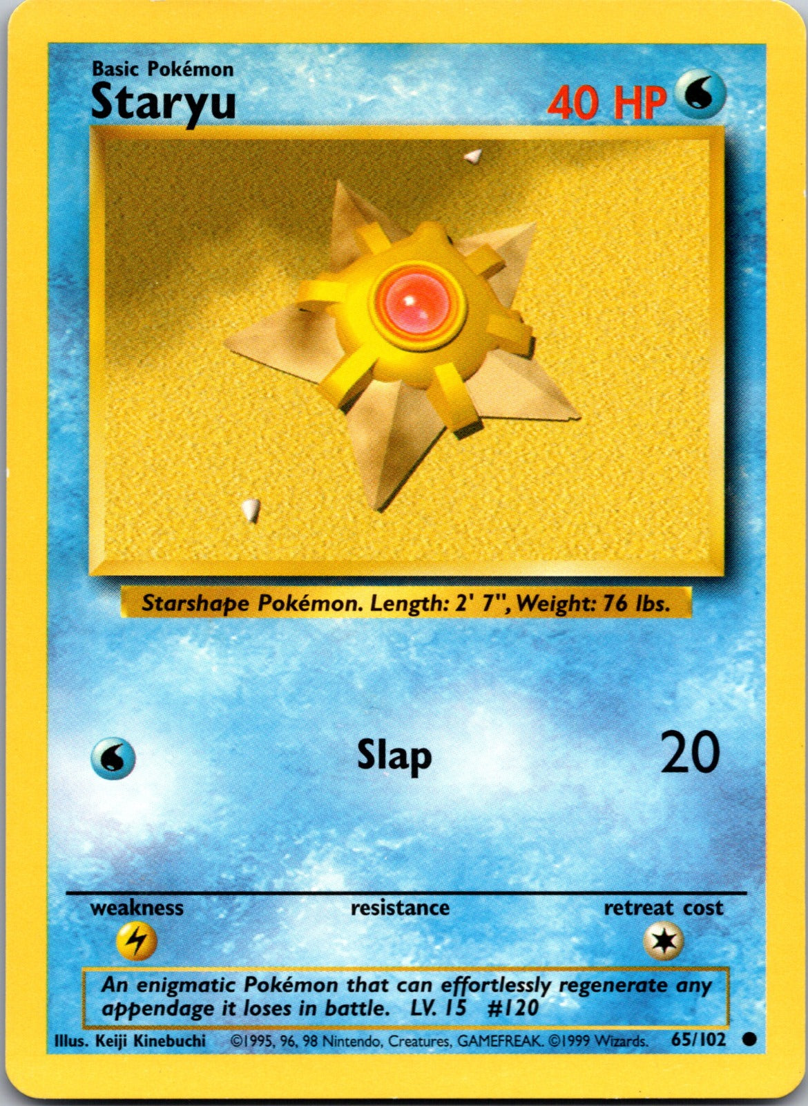 1999 Base Set 065/102 Staryu LP Z98