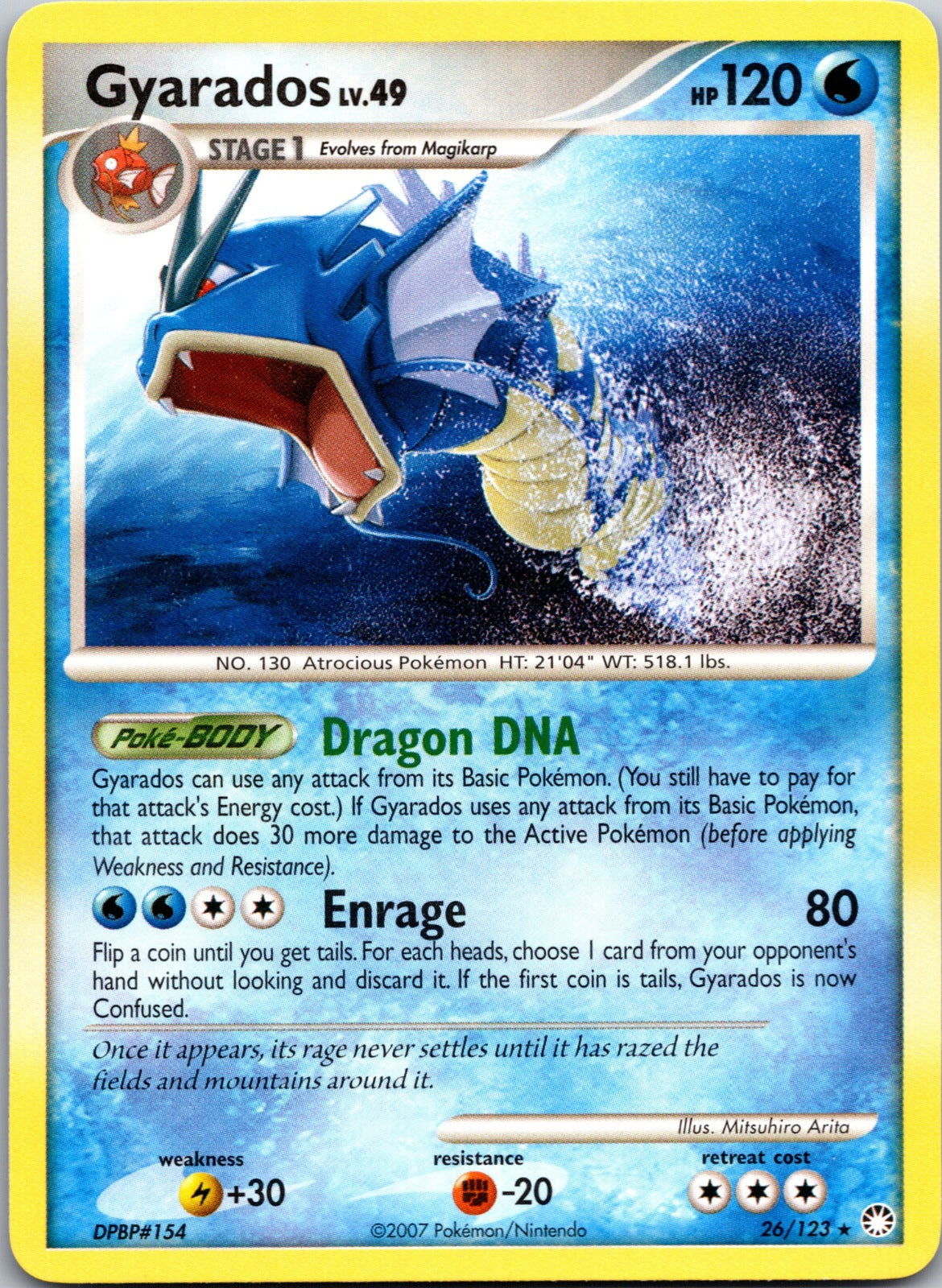 2007 Mysterious Treasures 26/123 Gyarados LP E348