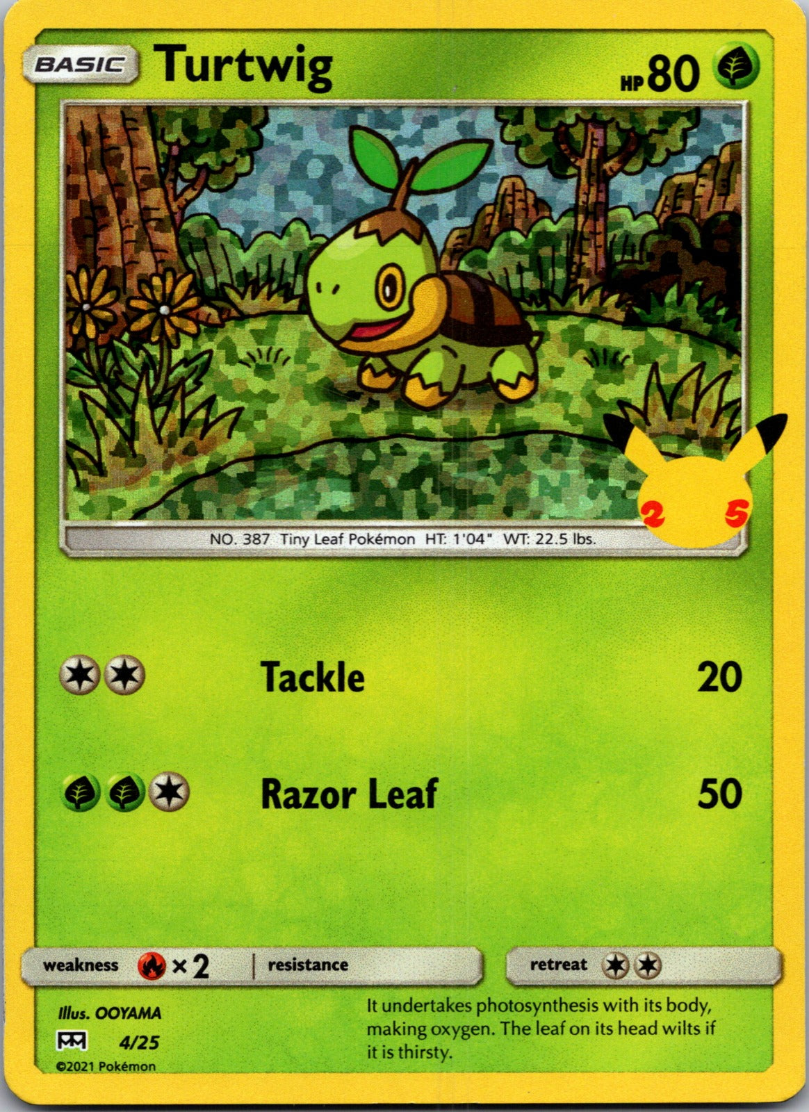 2021 McDonald's 25th Anniversary Promo 004/025 Turtwig (Holo) NM X271