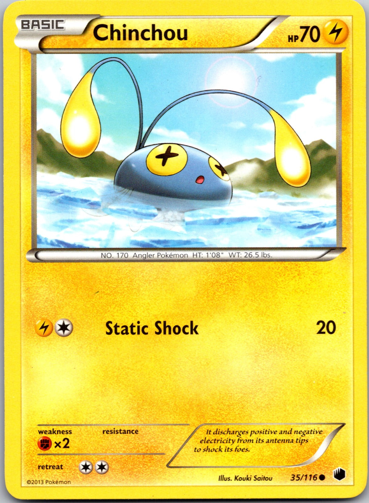 2013 Plasma Freeze 35/116 Chinchou LP F175