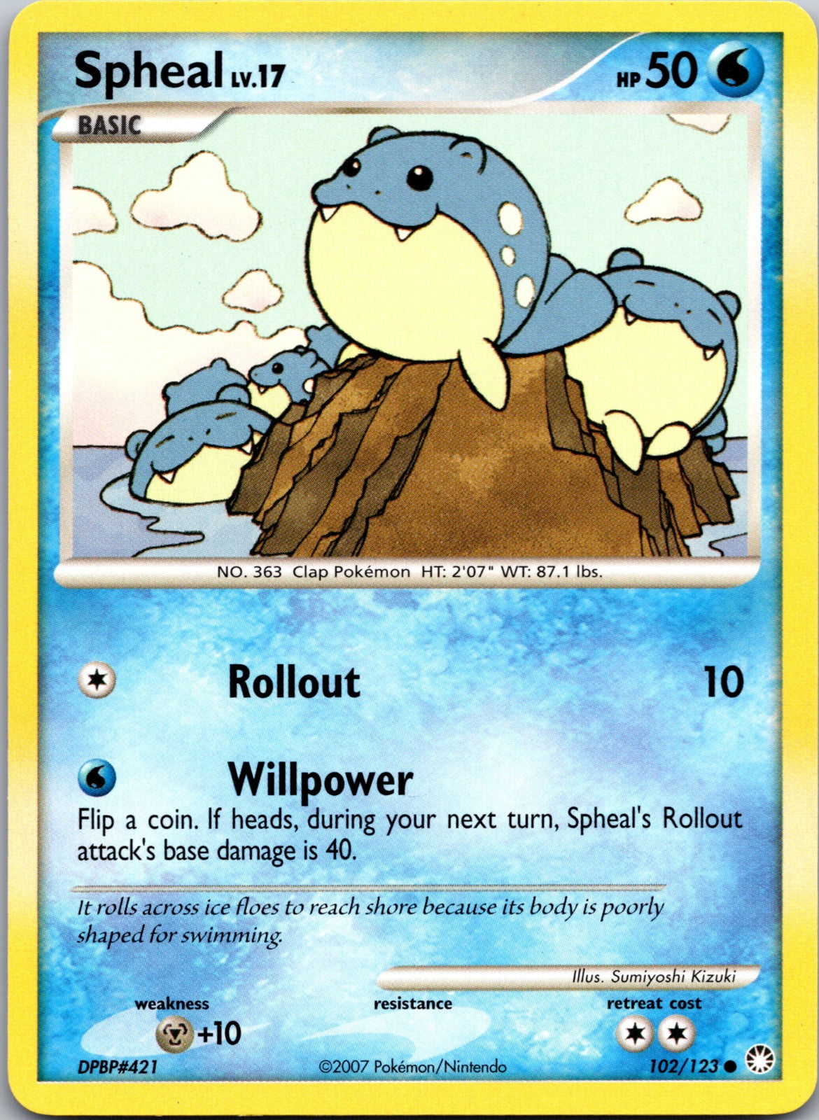 2007 Mysterious Treasures 102/123 Spheal LP C102