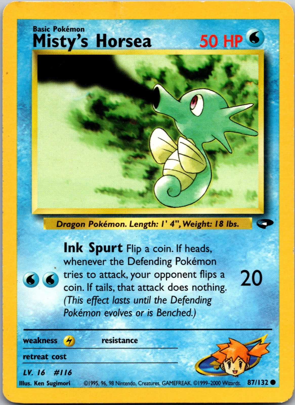 2000 Gym Challenge 087/132 Misty's Horsea HP Y246