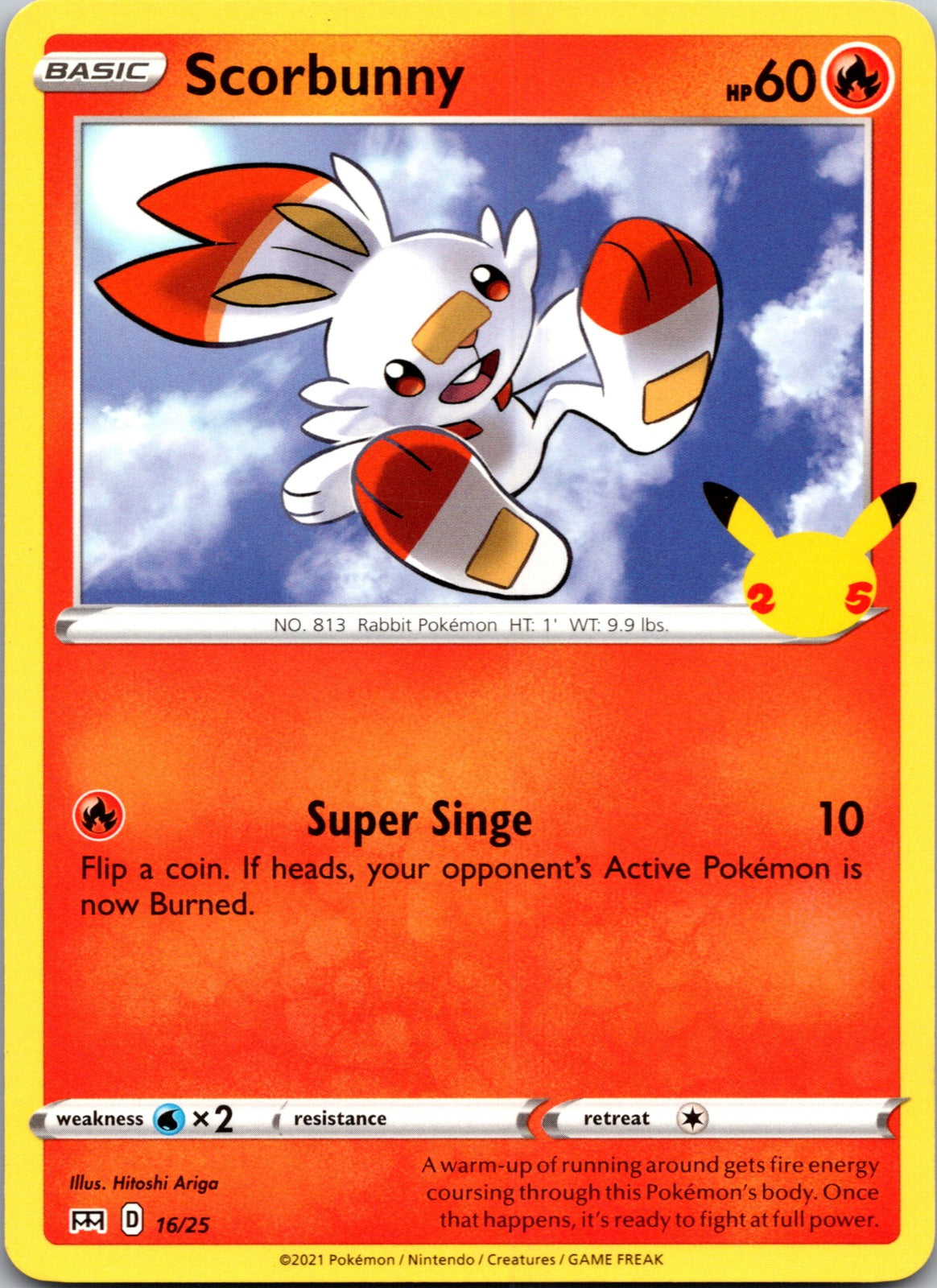 2021 McDonald's 25th Anniversary Promo 016/025 Scorbunny NM X297