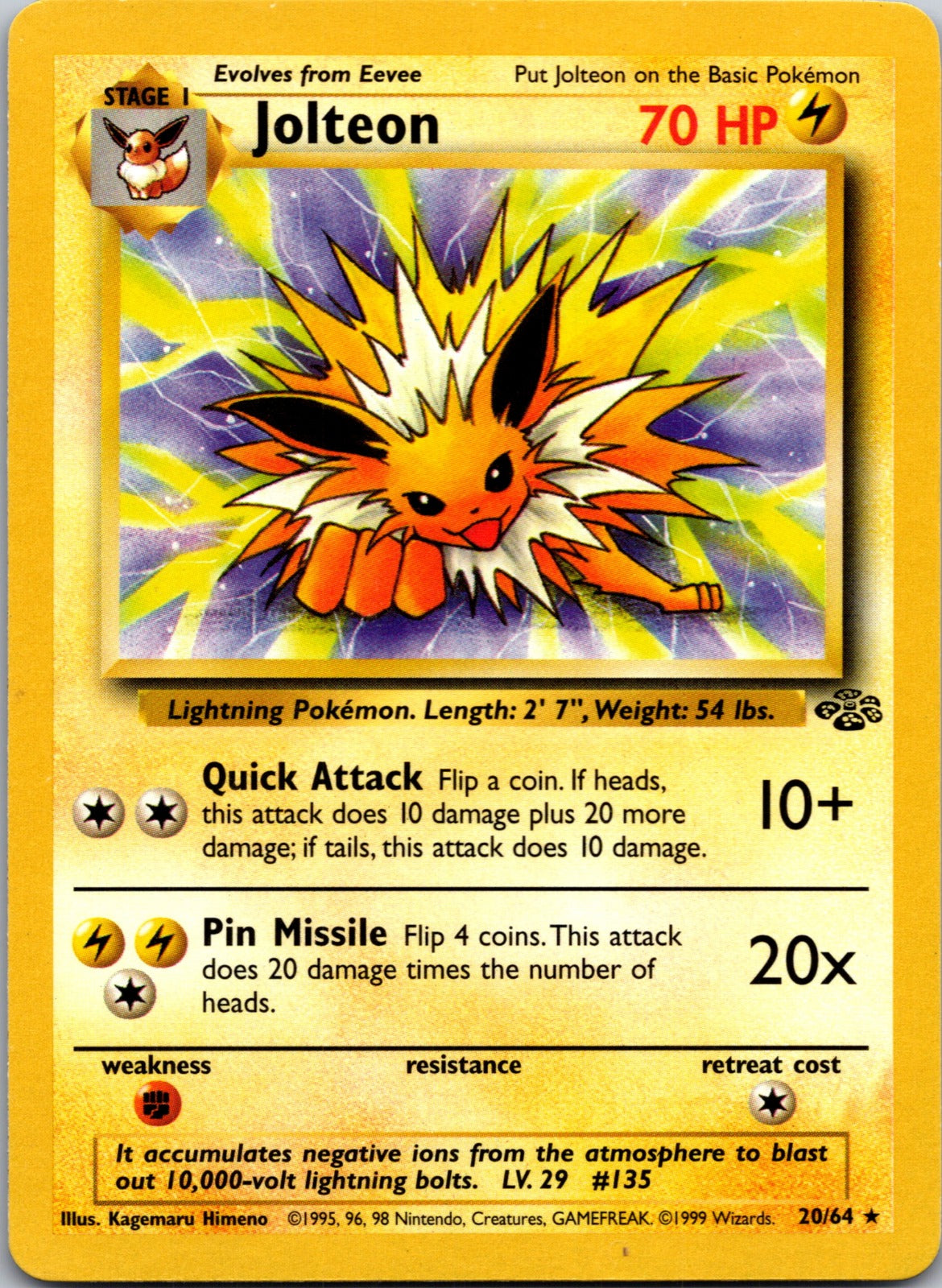 1999 Jungle 04/64 Jolteon (4) LP P6
