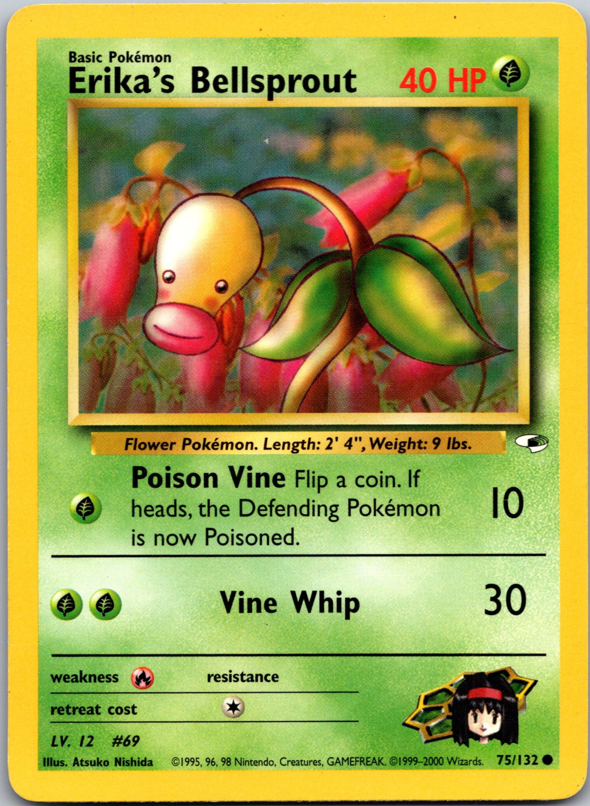 2000 Gym Heroes 075/132 Erika's Bellsprout (75) LP F250
