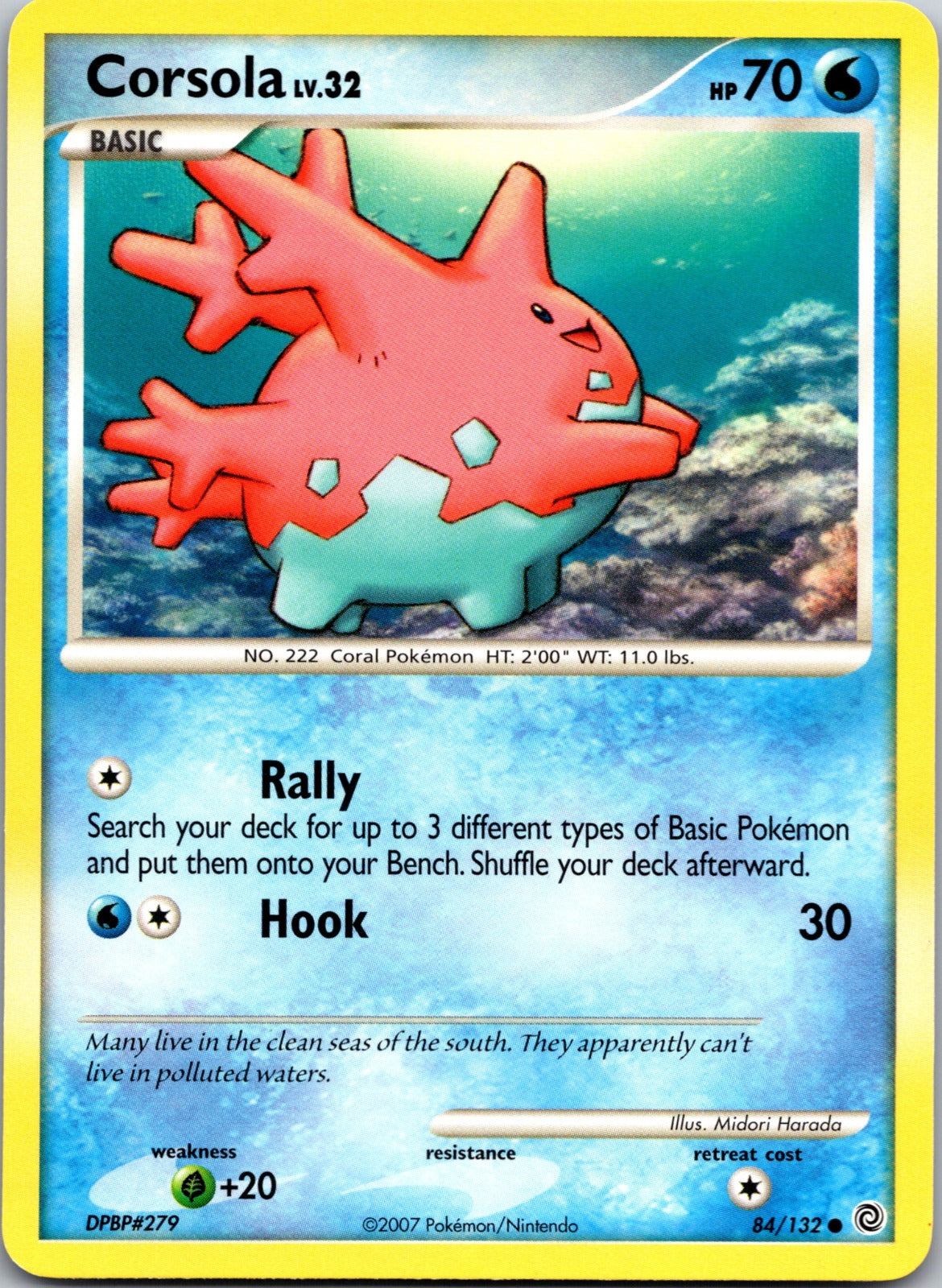2007 Secret Wonders 84/132 Corsola LP E332
