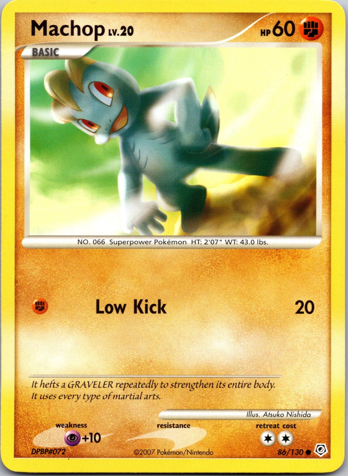 2007 Diamond and Pearl 86/130 Machop LP Y293