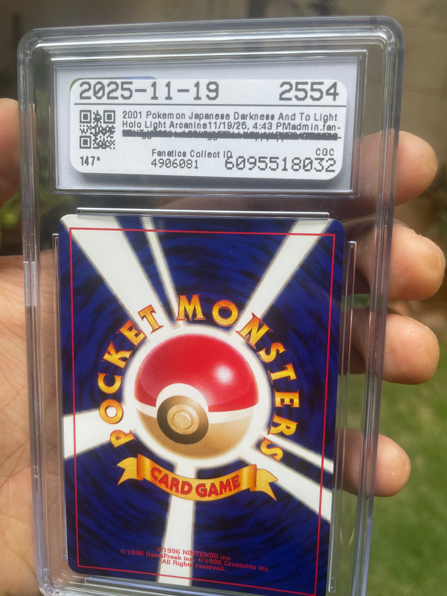 (CGC 9) 2001 Light Arcanine Neo 4 (JP)