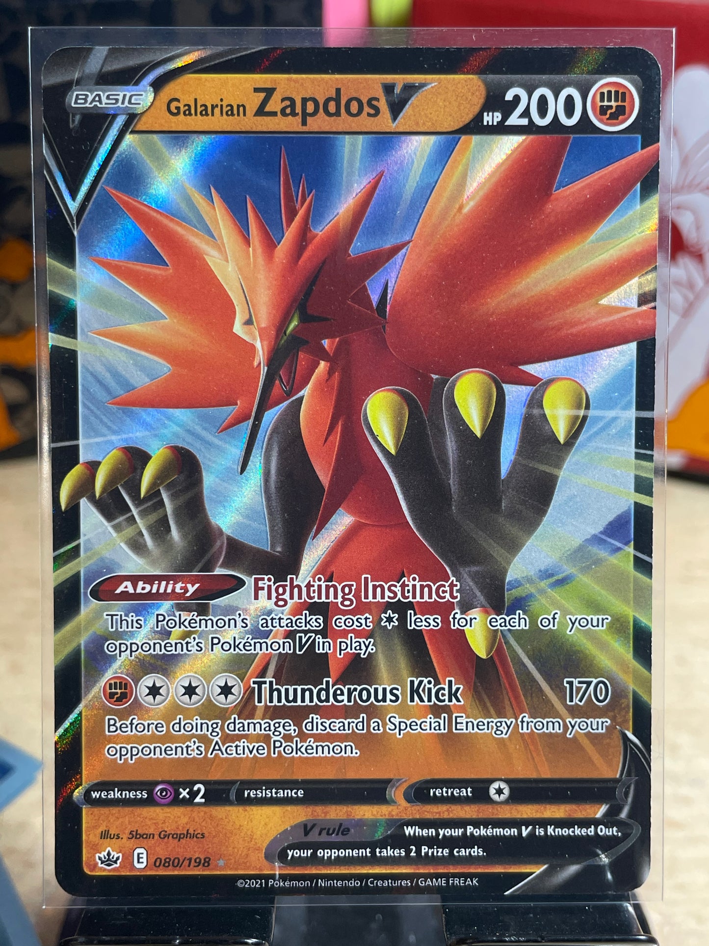 2021 Galarian Zapdos V #80 Chilling Reign