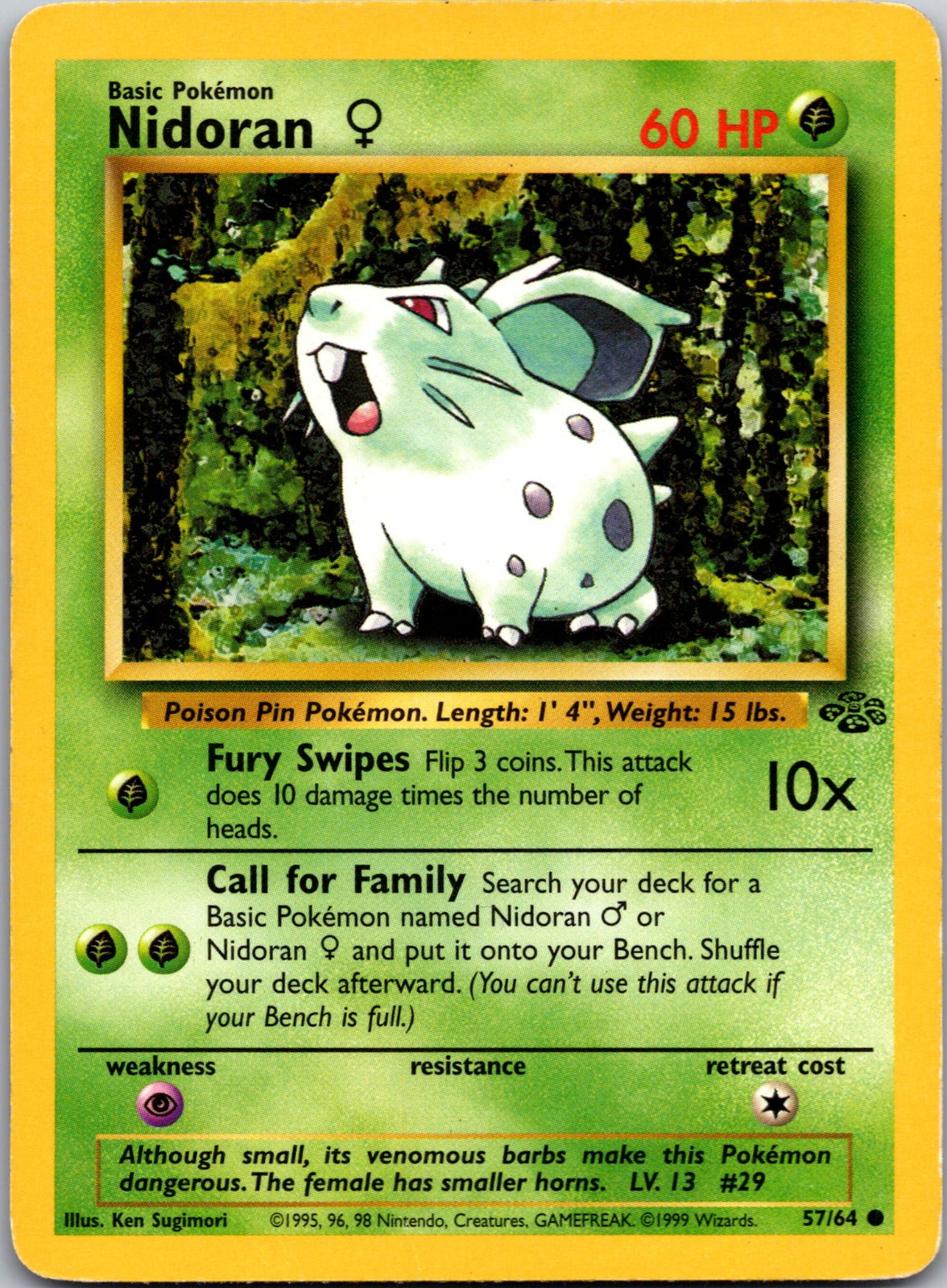 1999 Jungle 57/64 Nidoran F LP E109
