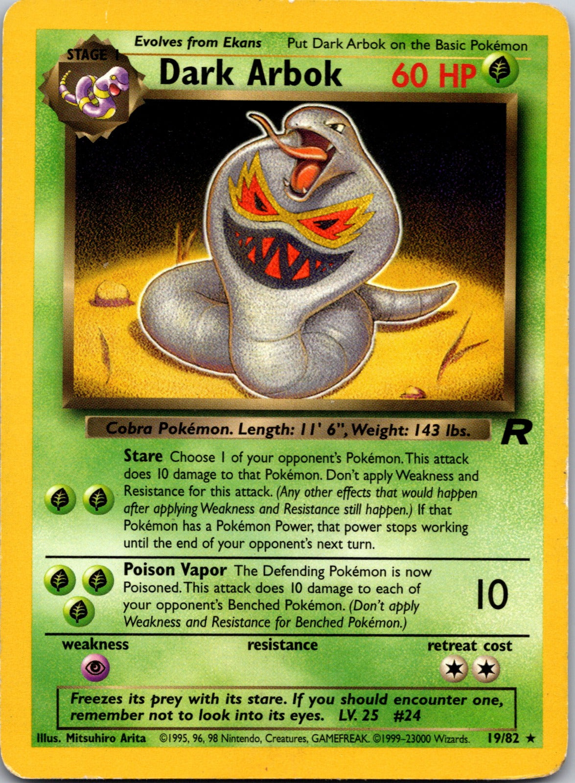 2000 Team Rocket 19/82 Dark Arbok (19) MP X163