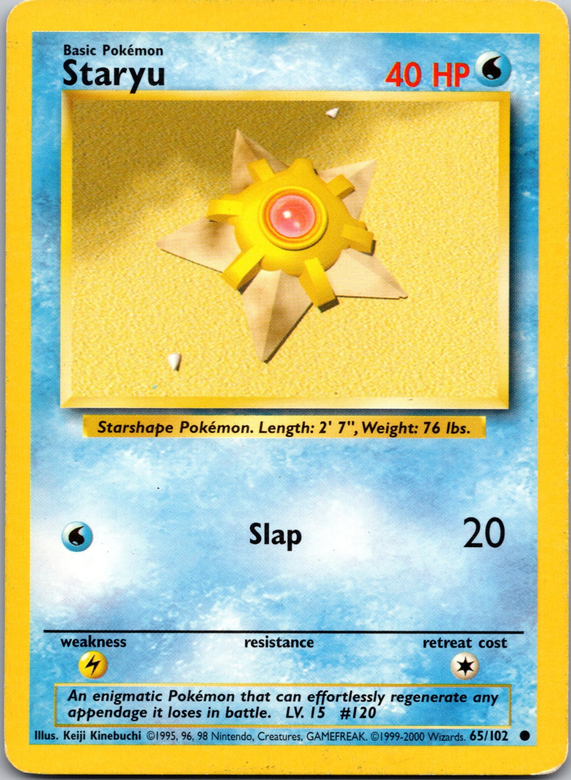 1999 Base Set 065/102 Staryu LP Y140