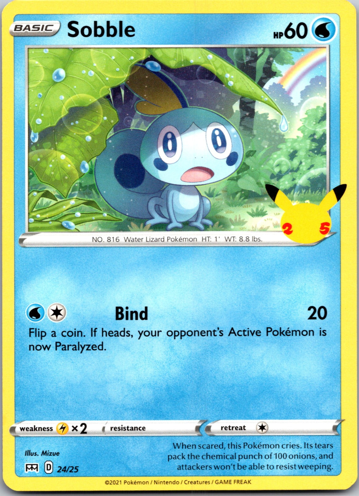 2021 McDonald's 25th Anniversary Promo 024/025 Sobble NM X300