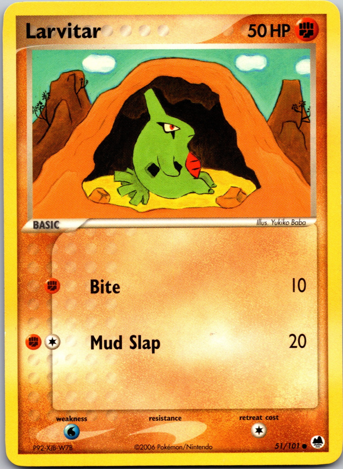 2006 Dragon Frontiers 51/101 Larvitar LP Y282