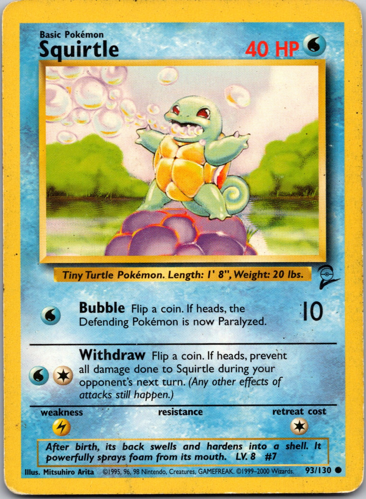 2000 Base Set 2 093/130 Squirtle HP F318