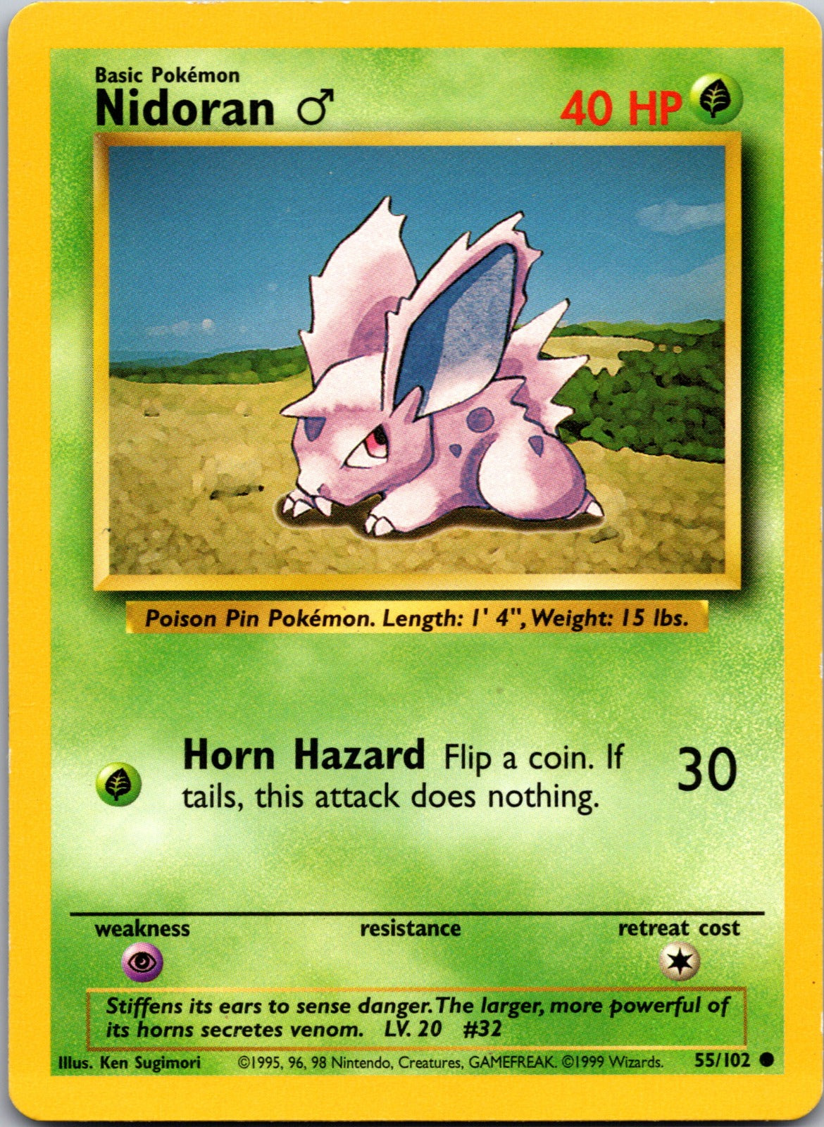 1999 Base Set 055/102 Nidoran M LP Z116