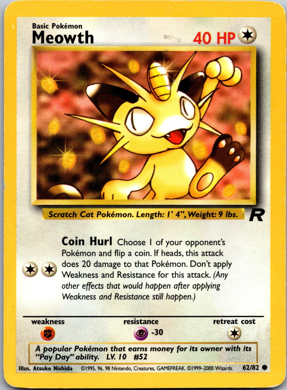 2000 Team Rocket 62/82 Meowth LP Y58