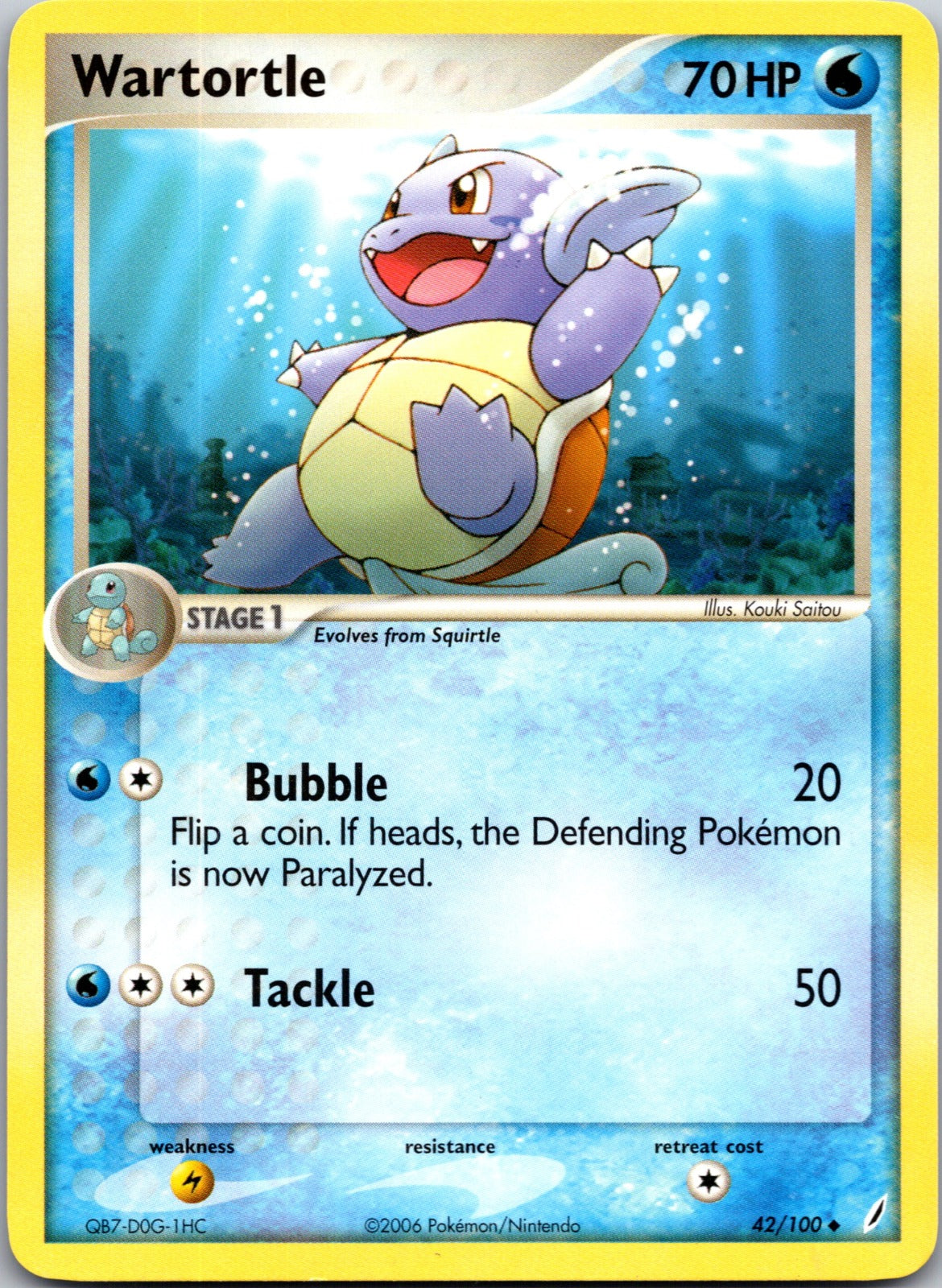 2006 Crystal Guardians 042/100 Wartortle LP D236