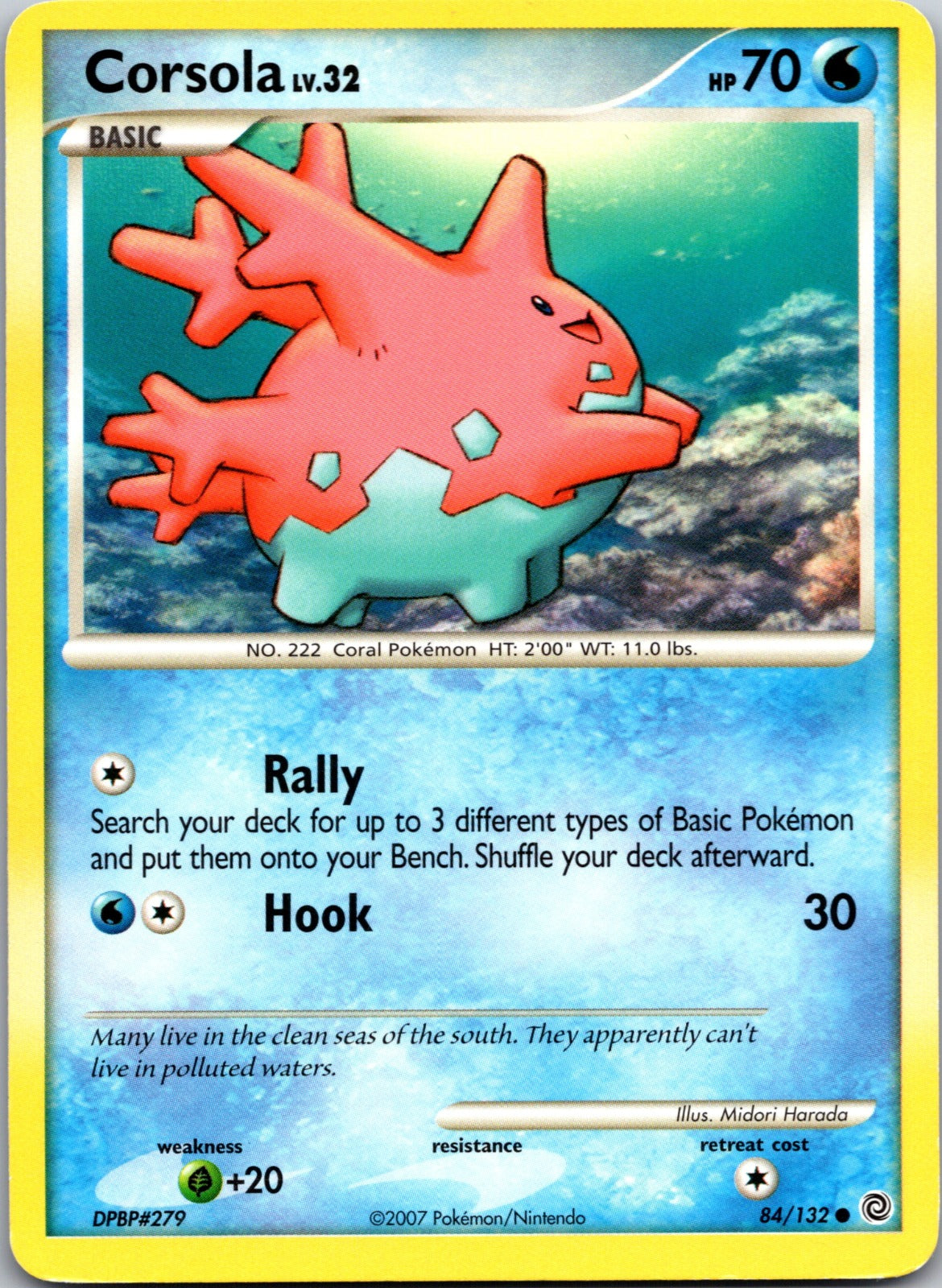 2007 Secret Wonders 84/132 Corsola LP A246
