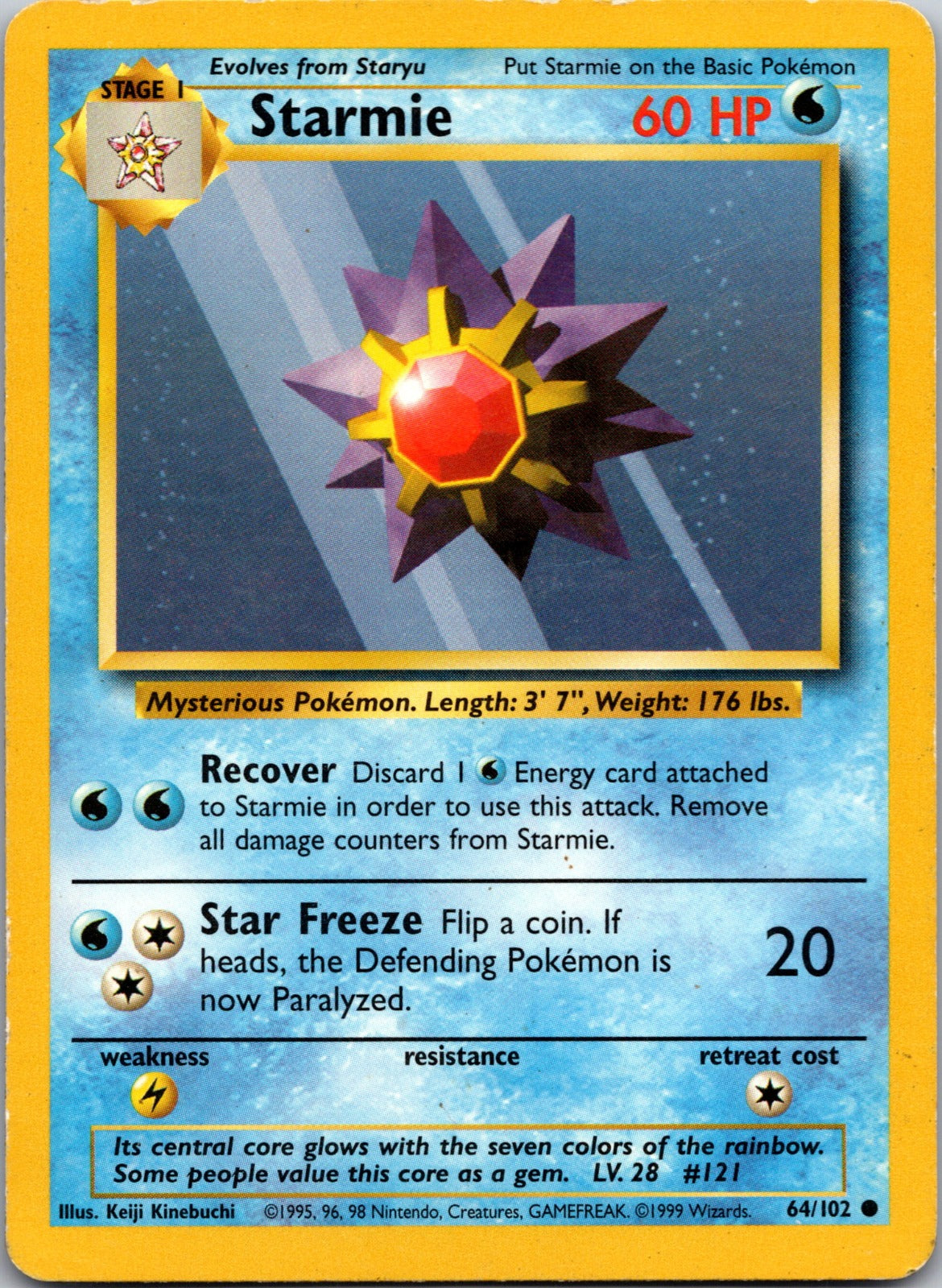 1999 Base Set 064/102 Starmie LP Y177