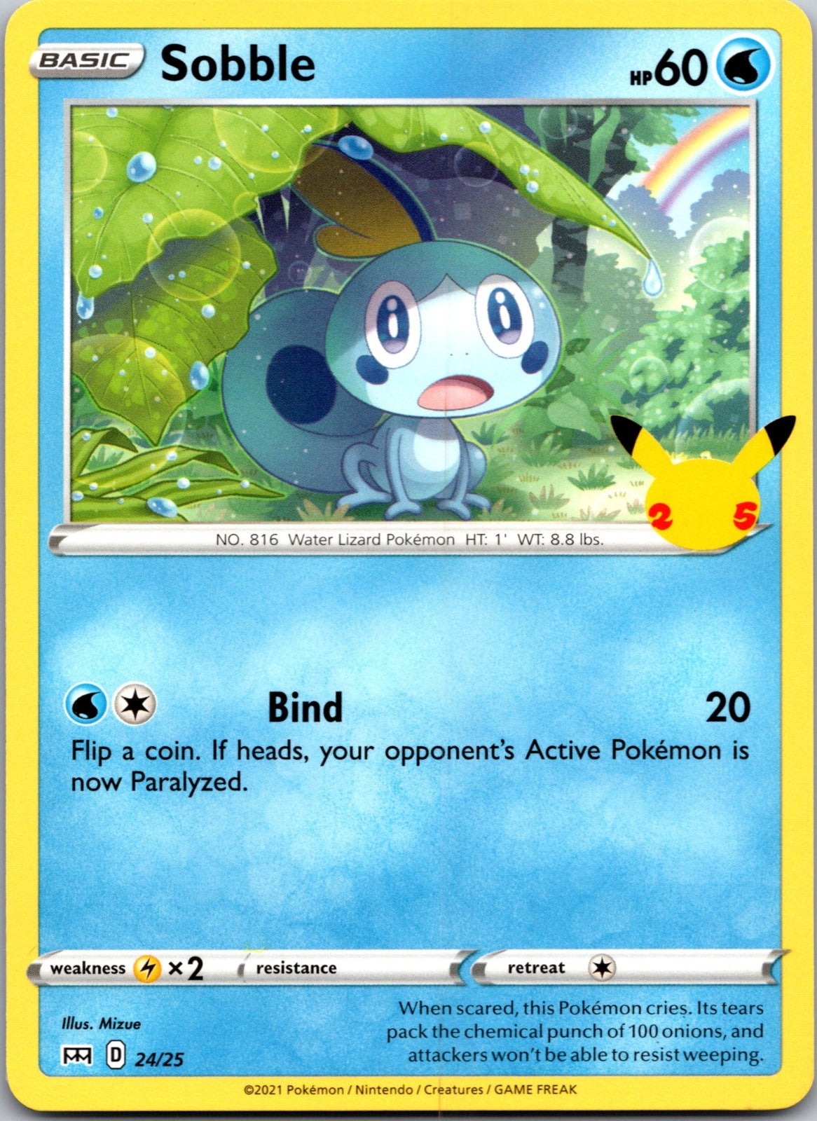 2021 McDonald's 25th Anniversary Promo 024/025 Sobble NM X303
